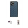 MARSİLYAN™- iPhone 13 Pro Max Kılıf Ahenk Işık - Siyah Bilvis 3D Cam Ekran Koruyucu + Pers Alüminyum Kamera Lens - GI