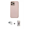 MARSİLYAN™- iPhone 13 Pro Max Kılıf Ahenk Işık - Siyah Bilvis 3D Cam Ekran Koruyucu + Pers Alüminyum Kamera Lens - SABE