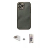 MARSİLYAN™- iPhone 13 Pro Max Kılıf Ahenk Işık - Siyah Bilvis 3D Cam Ekran Koruyucu + Pers Alüminyum Kamera Lens - GD