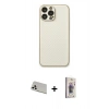 MARSİLYAN™- iPhone 13 Pro Max Kılıf Ahenk Işık - Siyah Bilvis 3D Cam Ekran Koruyucu + Rainbow Kamera Lens Koruma Cam - BZ
