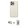 MARSİLYAN™- iPhone 13 Pro Max Kılıf Ahenk Işık - Siyah Bilvis 3D Cam Ekran Koruyucu + Rainbow Kamera Lens Koruma Cam - REGD