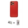 MARSİLYAN™- iPhone 13 Pro Max Kılıf Ahenk Işık - Siyah Bilvis 3D Cam Ekran Koruyucu + Rainbow Kamera Lens Koruma Cam - MR