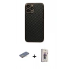 MARSİLYAN™- iPhone 13 Pro Max Kılıf Ahenk Işık - Siyah Bilvis 3D Cam Ekran Koruyucu + Renkli Kamera Lens Koruma Cam - SI