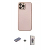 MARSİLYAN™- iPhone 13 Pro Max Kılıf Ahenk Işık - Siyah Bilvis 3D Cam Ekran Koruyucu + Renkli Kamera Lens Koruma Cam - TU