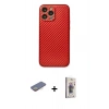 MARSİLYAN™- iPhone 13 Pro Max Kılıf Ahenk Işık - Siyah Bilvis 3D Cam Ekran Koruyucu + Renkli Kamera Lens Koruma Cam - SI