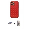 MARSİLYAN™- iPhone 13 Pro Max Kılıf Ahenk Işık - Siyah Bilvis 3D Cam Ekran Koruyucu + Renkli Kamera Lens Koruma Cam - TU