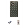 MARSİLYAN™- iPhone 13 Pro Max Kılıf Ahenk Işık - Siyah Bilvis 3D Cam Ekran Koruyucu + Renkli Kamera Lens Koruma Cam - SI