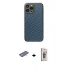 MARSİLYAN™- iPhone 13 Pro Max Kılıf Ahenk Işık - Siyah Bilvis 3D Cam Ekran Koruyucu + Renkli Kamera Lens Koruma Cam - TU