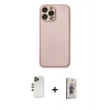MARSİLYAN™- iPhone 13 Pro Max Kılıf Ahenk Işık - Siyah Bilvis 3D Cam Ekran Koruyucu + Shine Kamera Lens - GD