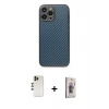 MARSİLYAN™- iPhone 13 Pro Max Kılıf Ahenk Işık - Siyah Bilvis 3D Cam Ekran Koruyucu + Shine Kamera Lens - GD