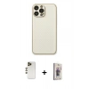 MARSİLYAN™- iPhone 13 Pro Max Kılıf Ahenk Işık - Siyah Bilvis 3D Cam Ekran Koruyucu + Shine Kamera Lens - GD