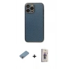 MARSİLYAN™- iPhone 13 Pro Max Kılıf Ahenk Işık - Siyah Bilvis 3D Cam Ekran Koruyucu + Shine Kamera Lens Koruma Cam - GI