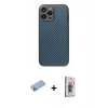 MARSİLYAN™- iPhone 13 Pro Max Kılıf Ahenk Işık - Siyah Bilvis 3D Cam Ekran Koruyucu + Shine Kamera Lens Koruma Cam - MI