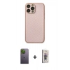 MARSİLYAN™- iPhone 13 Pro Max Kılıf Ahenk Işık - Siyah Bilvis 3D Cam Ekran Koruyucu + Neon Fosforlu Kamera Lens - YL