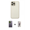 MARSİLYAN™- iPhone 13 Pro Max Kılıf Ahenk Işık - Siyah Bilvis 3D Cam Ekran Koruyucu + Neon Fosforlu Kamera Lens - YL