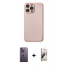 MARSİLYAN™- iPhone 13 Pro Max Kılıf Ahenk Işık - Siyah Bilvis 3D Mat Cam Ekran Koruyucu + Neon Fosforlu Kamera Lens - BZ