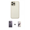 MARSİLYAN™- iPhone 13 Pro Max Kılıf Ahenk Işık - Siyah Bilvis 3D Mat Cam Ekran Koruyucu + Neon Fosforlu Kamera Lens - BZ