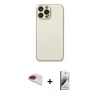 MARSİLYAN™- iPhone 13 Pro Max Kılıf Ahenk Işık - Siyah Bilvis 3D Mat Cam Ekran Koruyucu + Pers Alüminyum Kamera Lens - KI