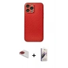 MARSİLYAN™- iPhone 13 Pro Max Kılıf Ahenk Işık - Siyah Bilvis 3D Mat Cam Ekran Koruyucu + Pers Alüminyum Kamera Lens - KI