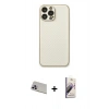 MARSİLYAN™- iPhone 13 Pro Max Kılıf Ahenk Işık - Siyah Bilvis 3D Mat Cam Ekran Koruyucu + Mor Rainbow Kamera Lens Koruma Cam
