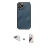 MARSİLYAN™- iPhone 13 Pro Max Kılıf Ahenk Işık - Siyah Bilvis 3D Mat Cam Ekran Koruyucu + Pers Alüminyum Kamera Lens - SABE