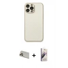 MARSİLYAN™- iPhone 13 Pro Max Kılıf Ahenk Işık - Siyah Bilvis 3D Mat Cam Ekran Koruyucu + Rainbow Kamera Lens Koruma Cam - REGD