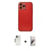MARSİLYAN™- iPhone 13 Pro Max Kılıf Ahenk Işık - Siyah Bilvis 3D Mat Cam Ekran Koruyucu + Shine Kamera Lens - GD