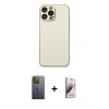 MARSİLYAN™- iPhone 13 Pro Max Kılıf Ahenk Işık - Siyah Bilvis 3D Mat Cam Ekran Koruyucu + Neon Fosforlu Kamera Lens - YL