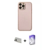 MARSİLYAN™- iPhone 13 Pro Max Kılıf Ahenk Işık - Siyah Bilvis 5in1 3D Magic Cam Ekran Koruyucu + Rainbow Kamera Lens Koruma Cam - BZ