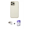 MARSİLYAN™- iPhone 13 Pro Max Kılıf Ahenk Işık - Siyah Bilvis 5in1 3D Magic Cam Ekran Koruyucu + Gold Pers Alüminyum Kamera Lens