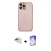 MARSİLYAN™- iPhone 13 Pro Max Kılıf Ahenk Işık - Siyah Bilvis 5in1 3D Magic Cam Ekran Koruyucu + Gold Pers Alüminyum Kamera Lens