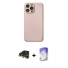 MARSİLYAN™- iPhone 13 Pro Max Kılıf Ahenk Işık - Siyah Bilvis 5in1 3D Magic Cam Ekran Koruyucu + Raze Metal Kamera Lens - GD