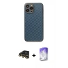 MARSİLYAN™- iPhone 13 Pro Max Kılıf Ahenk Işık - Siyah Bilvis 5in1 3D Magic Cam Ekran Koruyucu + Raze Metal Kamera Lens - GD