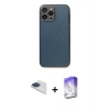 MARSİLYAN™- iPhone 13 Pro Max Kılıf Ahenk Işık - Siyah Bilvis 5in1 3D Magic Cam Ekran Koruyucu + Pers Alüminyum Kamera Lens - LT