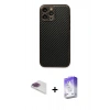 MARSİLYAN™- iPhone 13 Pro Max Kılıf Ahenk Işık - Siyah Bilvis 5in1 3D Magic Cam Ekran Koruyucu + Pers Alüminyum Kamera Lens - GI