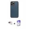 MARSİLYAN™- iPhone 13 Pro Max Kılıf Ahenk Işık - Siyah Bilvis 5in1 3D Magic Cam Ekran Koruyucu + Pers Alüminyum Kamera Lens - GI