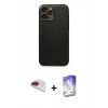 MARSİLYAN™- iPhone 13 Pro Max Kılıf Ahenk Işık - Siyah Bilvis 5in1 3D Magic Cam Ekran Koruyucu + Pers Alüminyum Kamera Lens - KI