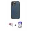 MARSİLYAN™- iPhone 13 Pro Max Kılıf Ahenk Işık - Siyah Bilvis 5in1 3D Magic Cam Ekran Koruyucu + Pers Alüminyum Kamera Lens - KI