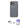MARSİLYAN™- iPhone 13 Pro Max Kılıf Ahenk Işık - Siyah Bilvis 5in1 3D Magic Cam Ekran Koruyucu + Pers Alüminyum Kamera Lens - GI