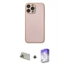 MARSİLYAN™- iPhone 13 Pro Max Kılıf Ahenk Işık - Siyah Bilvis 5in1 3D Magic Cam Ekran Koruyucu + Rainbow Kamera Lens Koruma Cam - REGD
