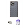 MARSİLYAN™- iPhone 13 Pro Max Kılıf Ahenk Işık - Siyah Bilvis 5in1 3D Magic Cam Ekran Koruyucu + Rainbow Kamera Lens Koruma Cam - REGD