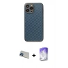 MARSİLYAN™- iPhone 13 Pro Max Kılıf Ahenk Işık - Siyah Bilvis 5in1 3D Magic Cam Ekran Koruyucu + Rainbow Kamera Lens Koruma Cam - MI