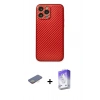 MARSİLYAN™- iPhone 13 Pro Max Kılıf Ahenk Işık - Siyah Bilvis 5in1 3D Magic Cam Ekran Koruyucu + Renkli Kamera Lens Koruma Cam - SI