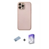 MARSİLYAN™- iPhone 13 Pro Max Kılıf Ahenk Işık - Siyah Bilvis 5in1 3D Magic Cam Ekran Koruyucu + Shine Kamera Lens Koruma Cam - MI