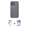 MARSİLYAN™- iPhone 13 Pro Max Kılıf Ahenk Işık - Siyah Bilvis 5in1 3D Magic Cam Ekran Koruyucu + Shine Kamera Lens - GD