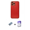 MARSİLYAN™- iPhone 13 Pro Max Kılıf Ahenk Işık - Siyah Bilvis 5in1 3D Magic Cam Ekran Koruyucu + Shine Kamera Lens Koruma Cam - GI