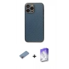 MARSİLYAN™- iPhone 13 Pro Max Kılıf Ahenk Işık - Siyah Bilvis 5in1 3D Magic Cam Ekran Koruyucu + Shine Kamera Lens Koruma Cam - PE