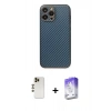 MARSİLYAN™- iPhone 13 Pro Max Kılıf Ahenk Işık - Siyah Bilvis 5in1 3D Magic Cam Ekran Koruyucu + Shine Kamera Lens - GD