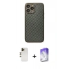 MARSİLYAN™- iPhone 13 Pro Max Kılıf Ahenk Işık - Siyah Bilvis 5in1 3D Magic Cam Ekran Koruyucu + Shine Kamera Lens - GD