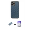 MARSİLYAN™- iPhone 13 Pro Max Kılıf Ahenk Işık - Siyah Bilvis 5in1 3D Magic Cam Ekran Koruyucu + Shine Kamera Lens Koruma Cam - GI